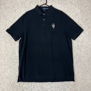 Polo Ralph Lauren Big Bear Shirt XXL Black Mens Custom Fit Ski Bear Logo Preppy